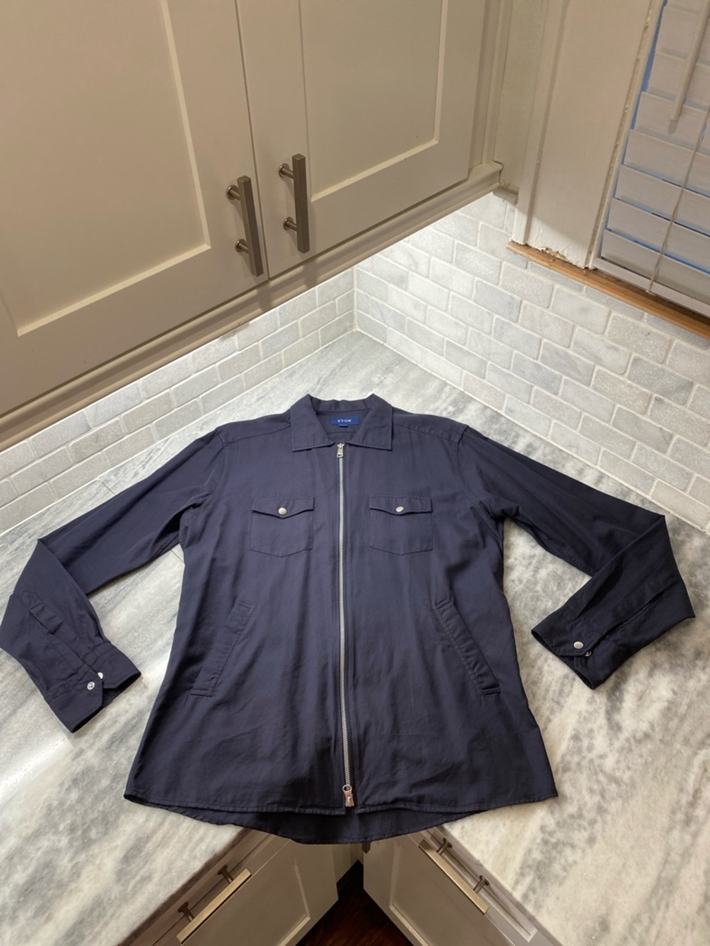 Elegant Eton Navy Shirt Jacket